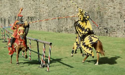 Knights jousting (c) Cadw: Welsh Historic Monuments. Crown copyright