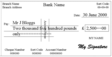 how to write a cheque demeanor