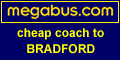 Megabus cheap coach to Bradford from London, Sheffield or East Midland Parkway